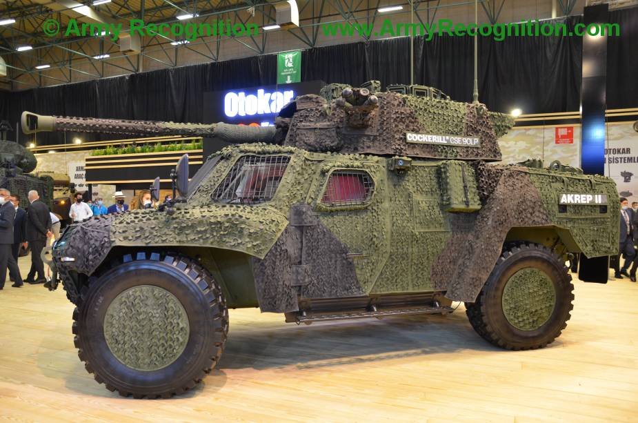IDEF 2021: Otokar showcases Akrep II fire support vehicle with John Cockerill Defense 90mm turret