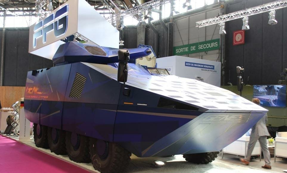 FFG displays Genesis hybrid 8×8 armored vehicle